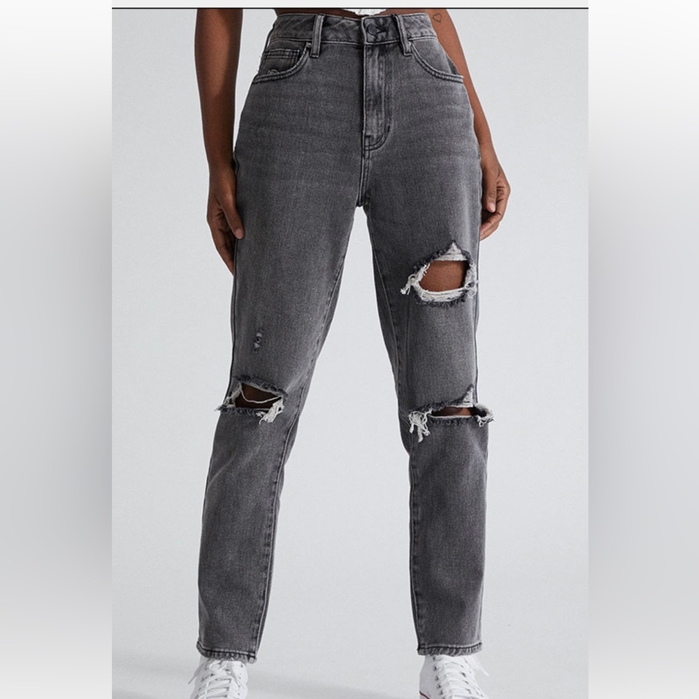 Faded black distressed Pacsun Mom Jeans- Size 25